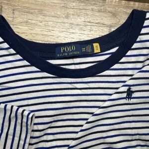 Polo Ralph‎ Lauren Striped Short Sleeve T Shirt Mens 4XB White Blue Pony PRL